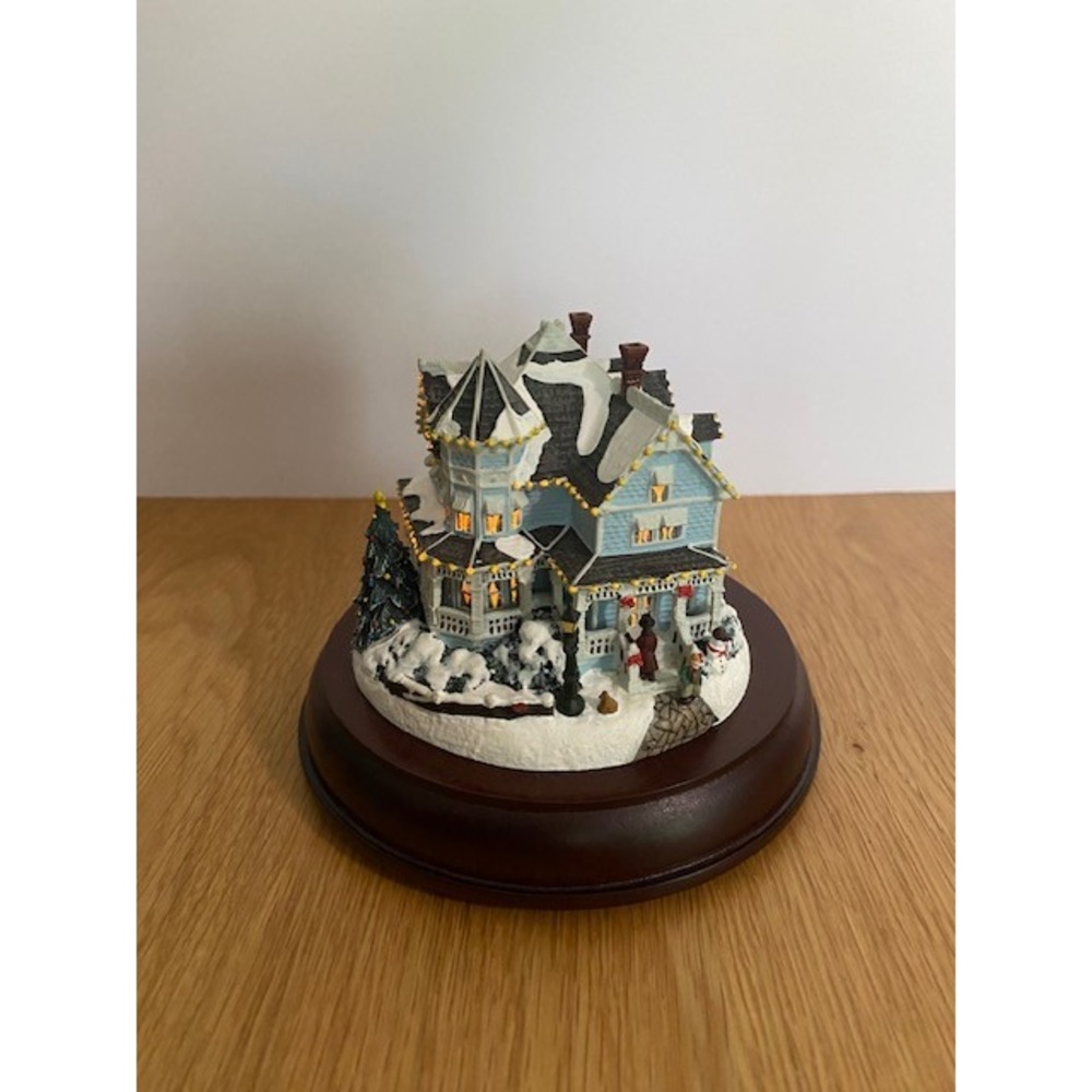 Thomas Kinkade Holiday Gathering Victorian Lights 79264‎ Blue Good COA Box